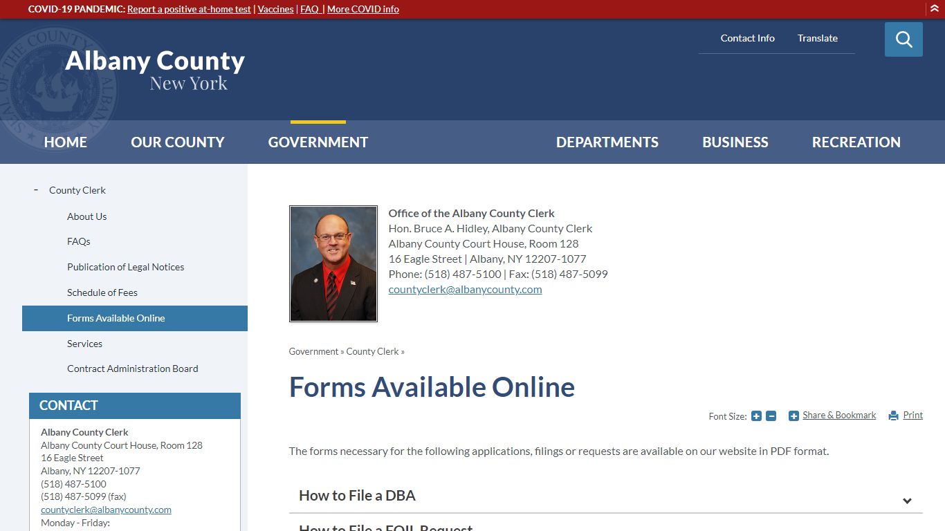 Forms Available Online | Albany County, NY